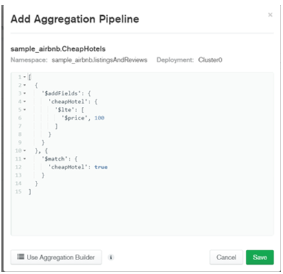 Aggregation database ใน MongoDB Atlas